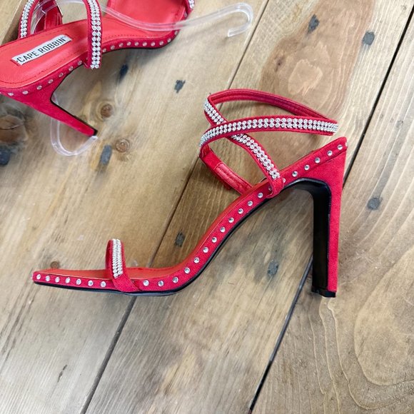 Cape Robbin Hollywood size 101 Red Crystal sandal‎ with 4 1/2 inch heel - Picture 3 of 10